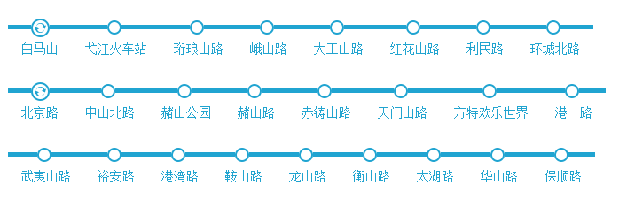 芜湖轻轨1号线线路图