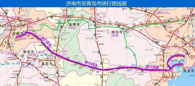 可转青新高速(g2011),东行可去往青岛,西行转荣潍高速(s16)可去往
