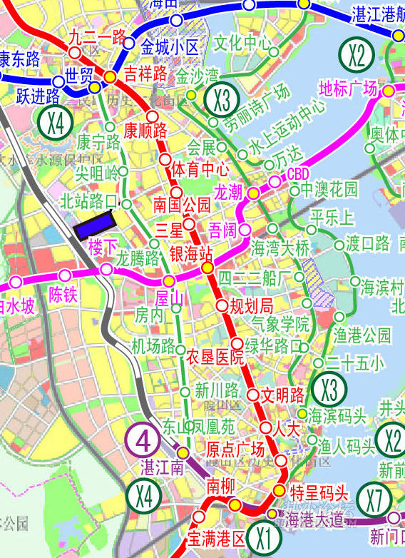 湛江地铁1号线一期线路图