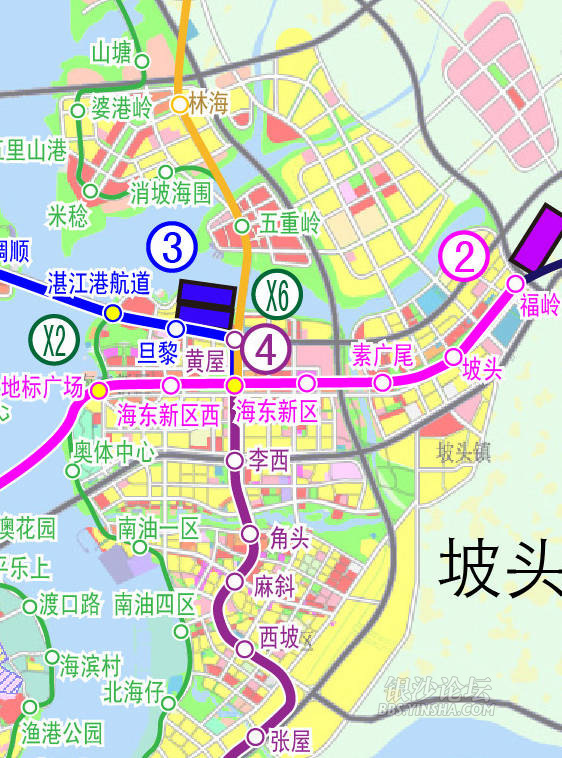 湛江地铁2号线一期规划图