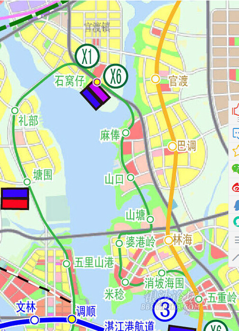 湛江地铁6号线线路图