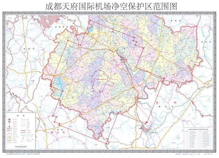 成都天府国际机场净空保护区范围(附图)