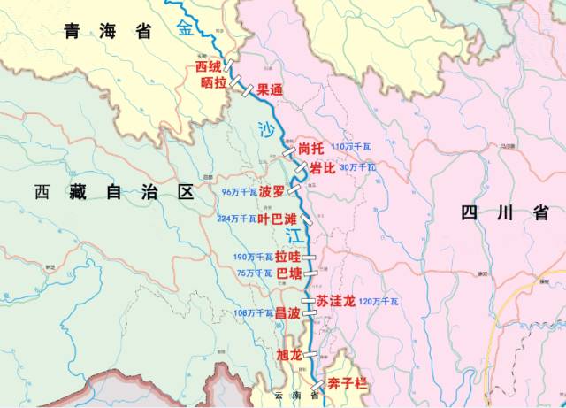 金沙江四大水电站位置图片