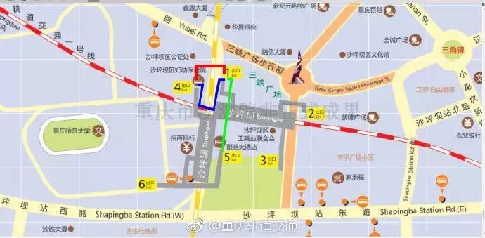 重庆轨道环线沙坪坝站出入口