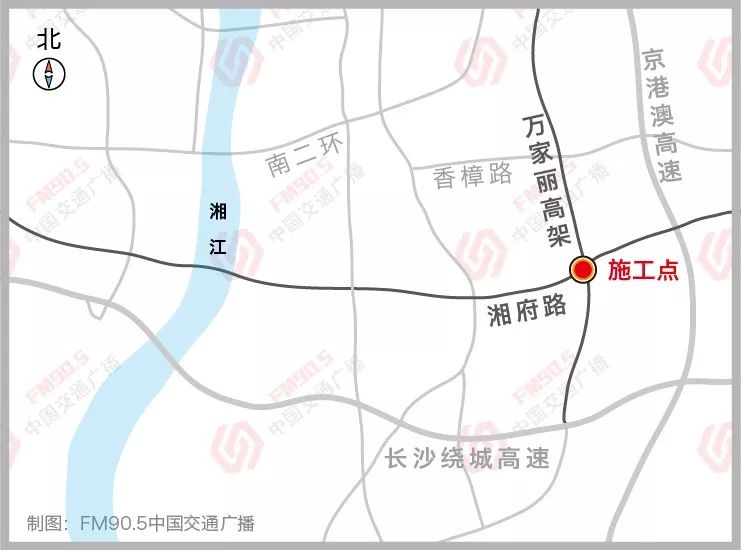 长沙万家丽高架桥湘府路段将限速40kmh