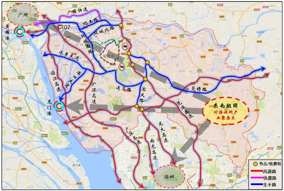 东莞限行货车路段图图片