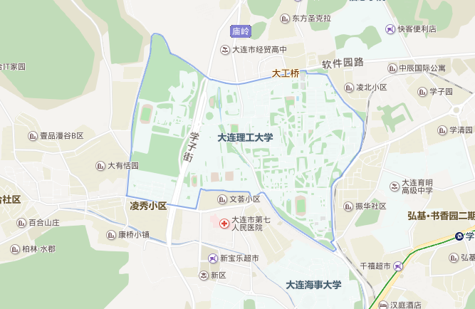 大连理工大学地图高清图片