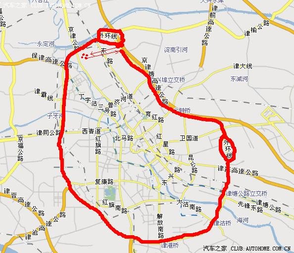天津市外环线地图图片