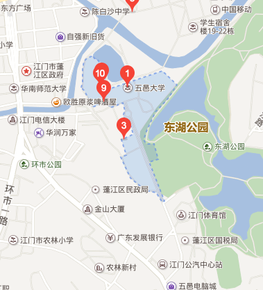 江门五邑大学地图 江门五邑大学地图 