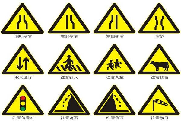 道路交通警告标志说明