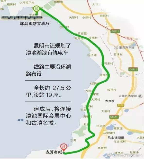 昆明有軌電車線路圖