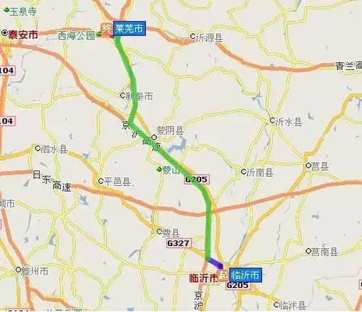 京沪高速新泰至临沂段线路图