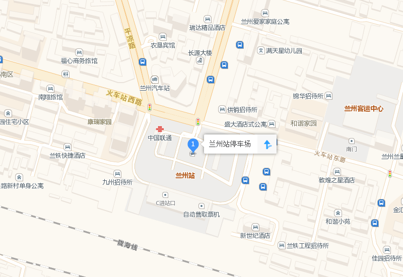 兰州市城关区火车站东路393号    停车场地图示意图:    兰州火车站