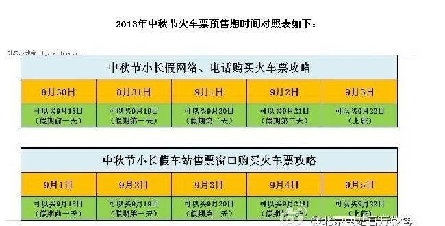 2013中秋節南京火車票提前幾天訂