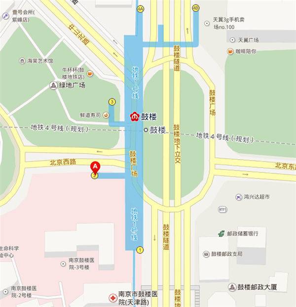 南京鼓楼地铁站出口及周边信息