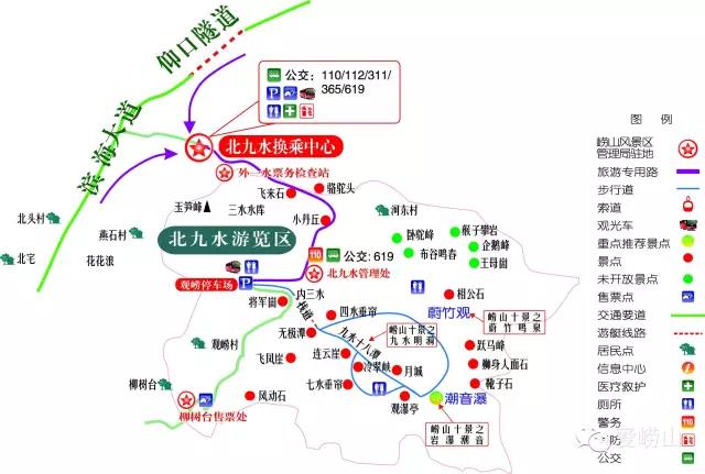 北九水游览路线图图片