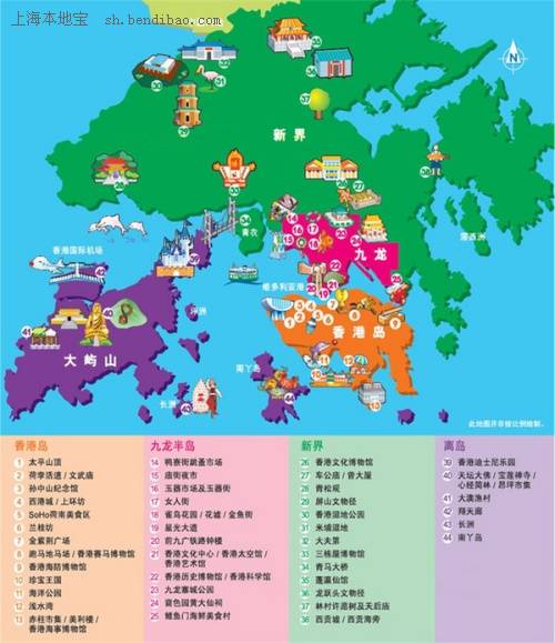 香港区域划分图图片
