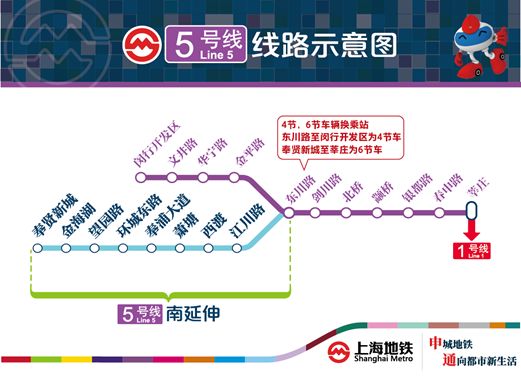 上海地鐵5號線南延伸段12月30日正式開通試運營