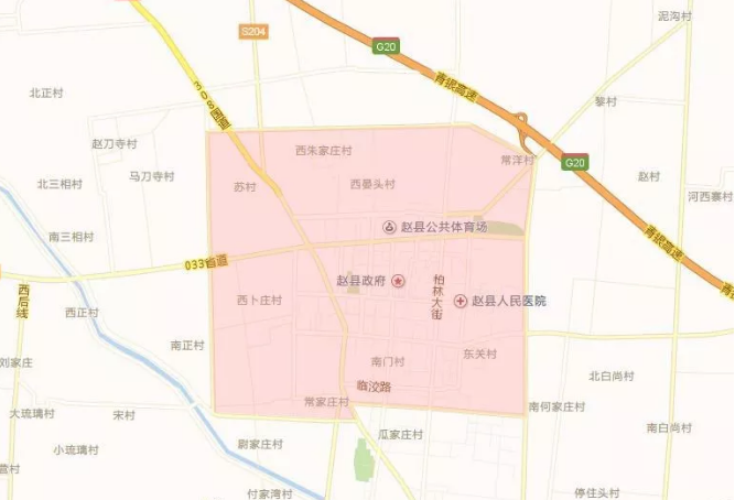 赵县限行区域地图图片