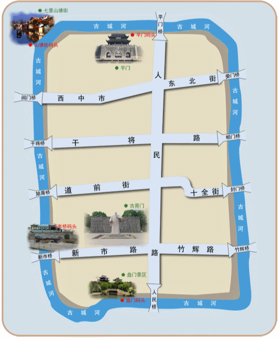 苏州运河十景地图图片
