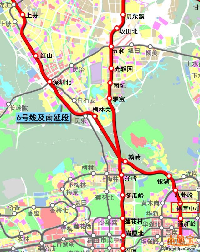 深圳地铁6号线最终站点公布 含一期,南延线