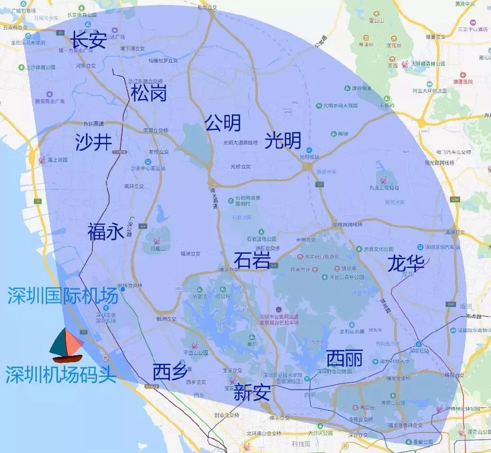 深圳机场位置图图片