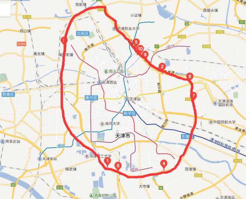 天津外环线路图图片