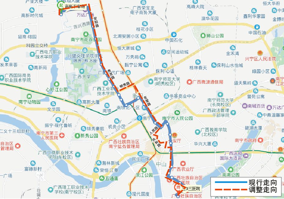 6月1日起南寧28路b37路等多條公交線路有調整