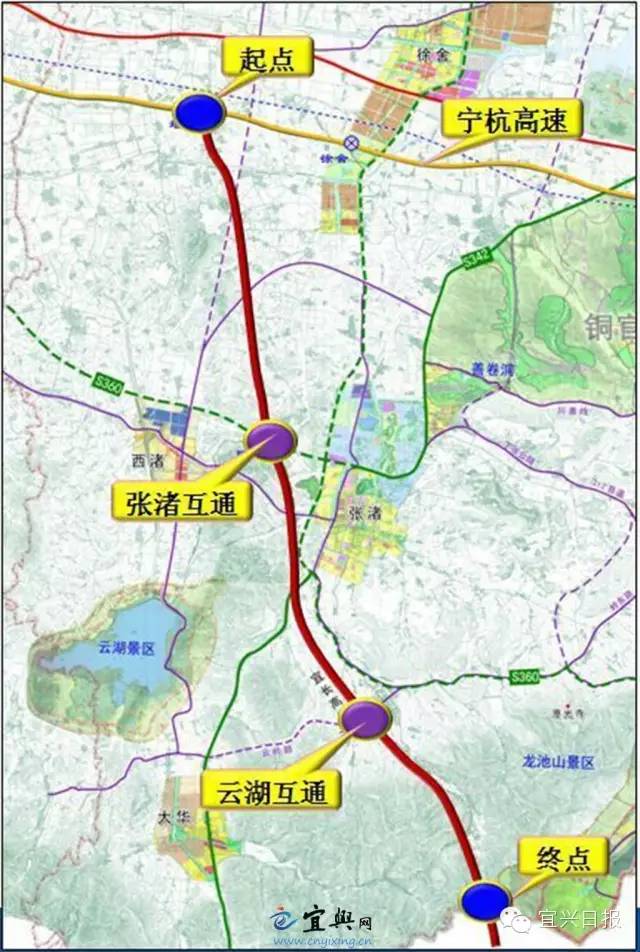 宜长高速公路是江苏省高速公路规划网的重要组成部分,是南京到杭州的