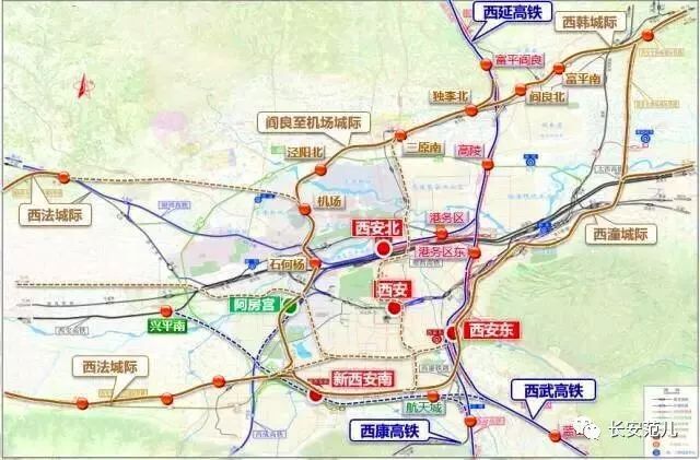 西安城际铁路规划图详情