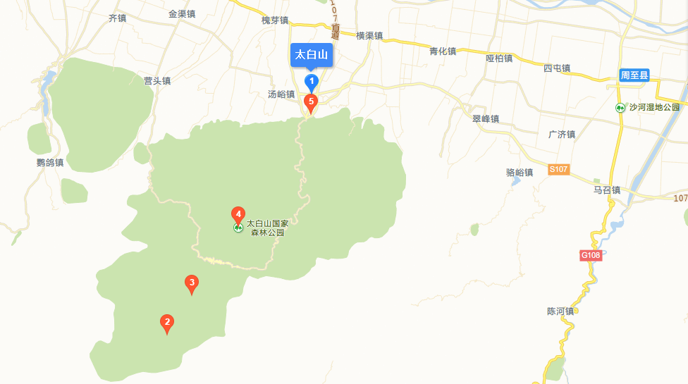 眉县太白山景区地图图片