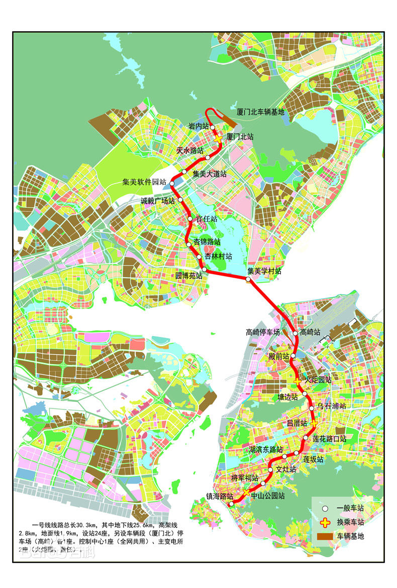 厦门地铁线路规划,线路图