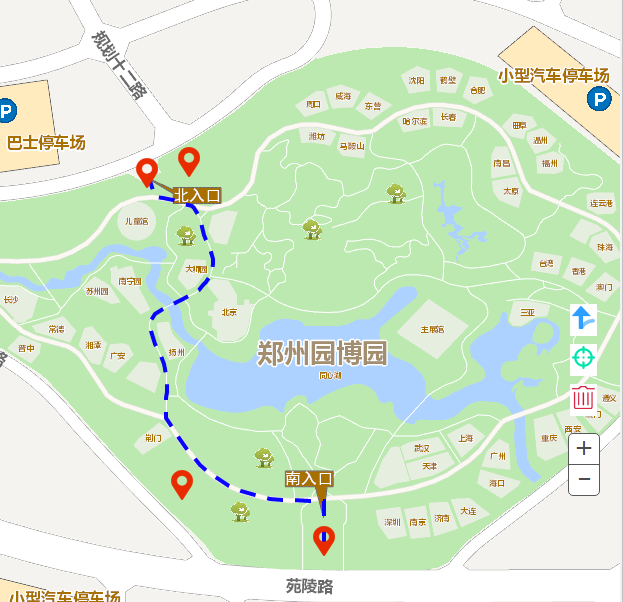郑州园博园游玩路线图图片